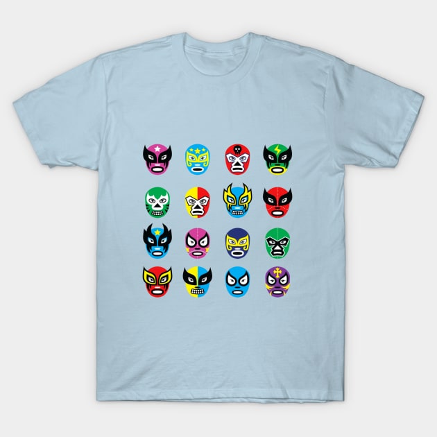 Luchador Masks T-Shirt by Pop Fan Shop